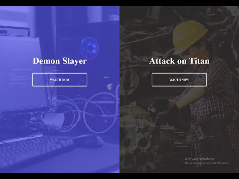 create a split landing page with html css & js for beginners