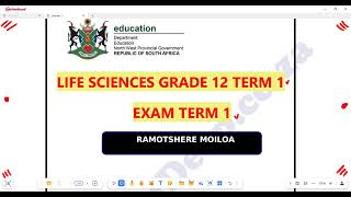 Life Sciences Grade 12 March Test Term 1