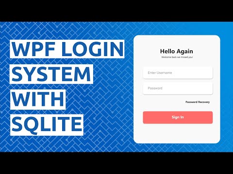 WPF Login system with SQLite using C#