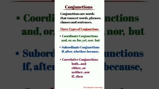 Conjunctions in English | Types of Conjunctions #conjunction #partsofspeech #english