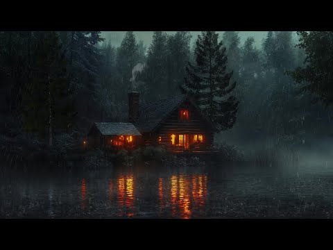 🕯️ Peaceful Rainy Night | Cabin by the Water Ambience for Sleeping