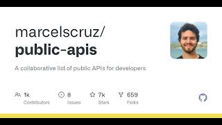 GitHub - marcelscruz/public-apis: A collaborative list of public APIs for developers