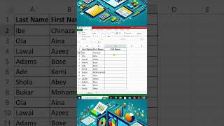 Flash fill in Excel  #microsoftexcel #exceltips #excelcourse