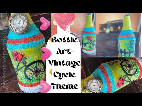 Bottle Art -Vintage Cycle Theme|fscreativependulum