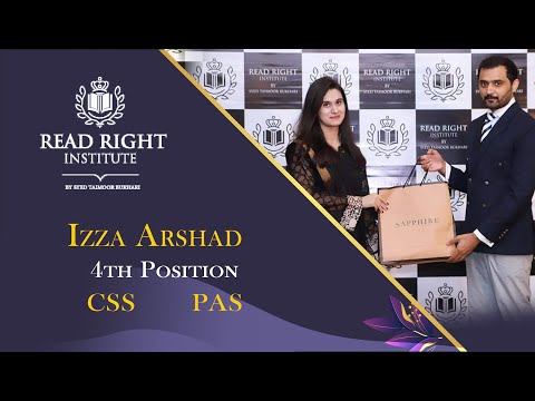 Dr Izza Arshad 4th Position CSS PAS