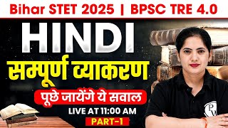 Bihar STET Hindi Class | Hindi Vyakaran for BPSC TRE 4.0 | BSTET Hindi Vyakaran by Kalyani Ma'am
