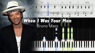 Bruno Mars - When I Was Your Man - ACCURATE Piano Tutorial + SHEETS