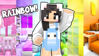 🌈Minecraft But I Build With RAINBOW!