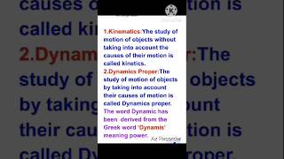 Kinematics and Dynamics Proper || Types of dynamics |kinematics #education #trending #physics