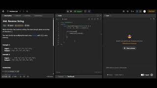 Leetcode problem no. 344. solution using C++ language. #leetcode #problemsolving #c ++ #dsa #new ..