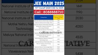 JEE Main CSE Cutoff 2025 for Top NITs – Know the Expected CSE Cutoff for all NITs #jeemain2025