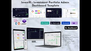 Investment Portfolio Admin Dashboard Template with UI Framework