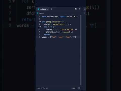 #39 Group Anagrams using Python #100daysofcode with #python #100 #shots