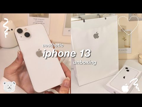 aesthetic iphone 13 unboxing 🤍| starlight