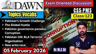 DAWN Newspaper Analysis–05 February | Daily Current Affairs for CSS | Most Important Topics for CSS