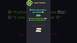 Python Predicts Your Future 😱💻 | Try This 1 Line Code 🔮 #pythonshorts