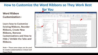 How to Customize the Word Ribbon so They Work Best for You