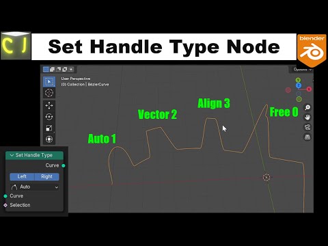 Change the curve handle type in a non-destructive way - Blender 4.2 Geometry node Tutorial