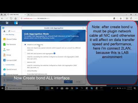 Create Network Bond Synology | Link Aggregation Synology