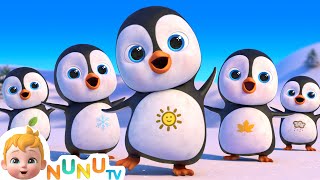 Five Little Penguins | Learn Numbers + More Nursery Rhymes & Kids Songs | NuNu Tv