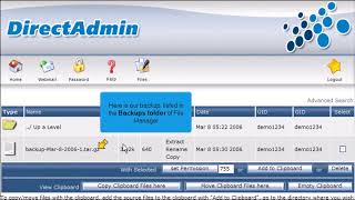 How to backup your website in DirectAdmin