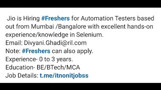 QA jobs|manual testing SQL job Updates|automation testing job updates SDET Jobs|QA testing jobs