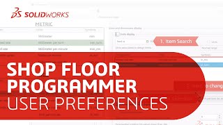 Shop Floor Programmer: Getting Started with User Preferences