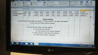 Computer Excel Salary Calculation