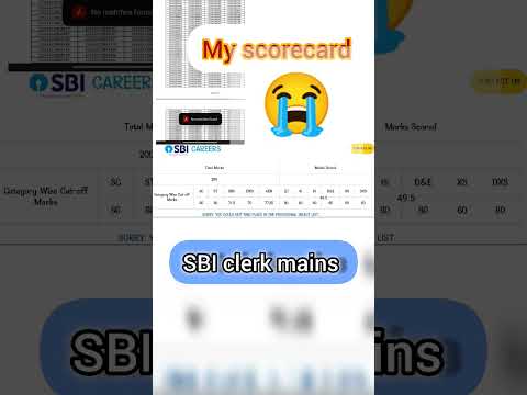 my scorecard of sbi clerk mains 2025 😭😔 #shortsfeed #shorts #viralvideos #scorecard #sbicard