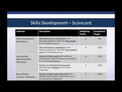 New BBBEE Codes Skills Development element