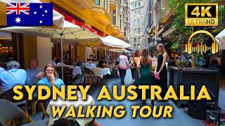WALKING TOUR AROUND SYDNEY AUSTRALIA | Discovering Sydney's Amazing Hidden Lanes | 4KUHD | Binaural