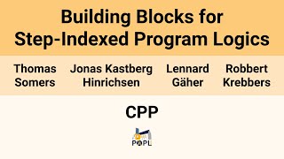 [CPP'26] Building Blocks for Step-Indexed Program Logics