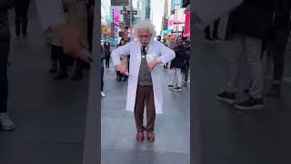 🧠 Einstein Tries the Renegade Dance in Times Square! 😂💃 #Shorts