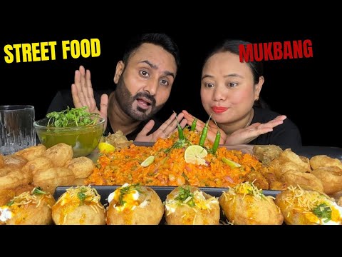 🔥SPICY STREET FOOD FEAST|panipuri,dahi puri &chatpate mukbang|Indian Asmr 