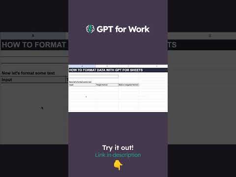 Format your Data in Sheets with ChatGPT #shorts