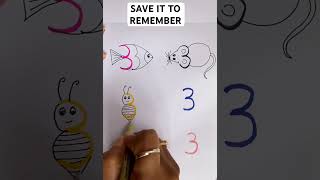 Easy way to draw things using number 3@Simpleartmagic