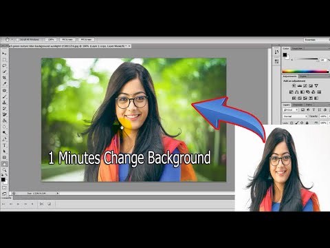 Quick Hair Extraction Remove With Refine Edge Tool Change Background Photoshop CS6 |Tutorials Video