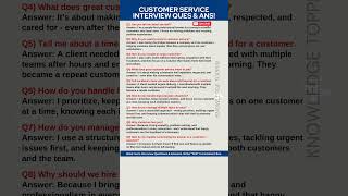 Customer Service Interview Questions and Answers | Customer Support Interview Questions and Answers