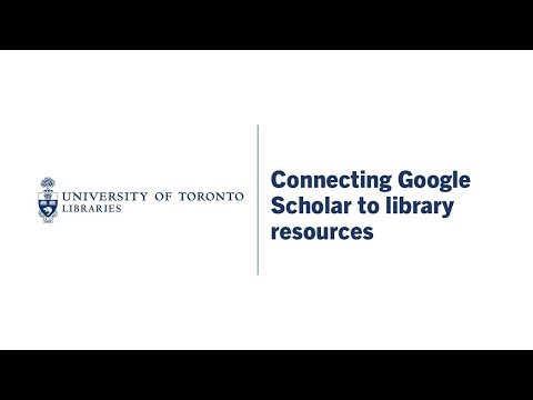 Connecting Google Scholar to library resources