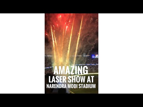 Amazing laser and light show at the worlds largest cricket stadium- narendra Modi stadium #cricket