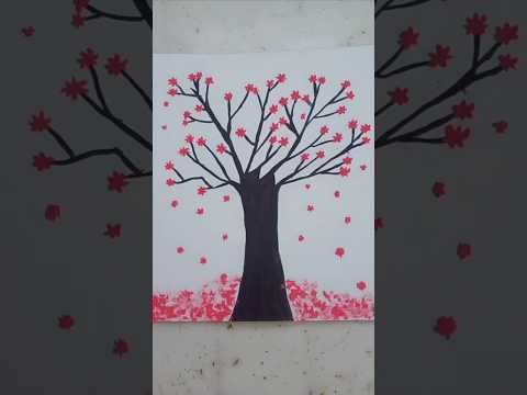 Very Easy Tree Painting Ideas With Brush🖌️|| Prabhleen with art
