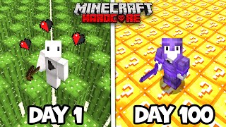 100 days, but the FLOOR CHANGES EVERY DAY in Minecraft Hardcore