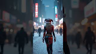 Harley Quinn in a Santa Hat