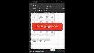 Excel sum ifs  formula #excel #formula #excelformula #dataanalytics #data #sumifs  #sum #excelbasics