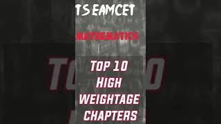 Most Imp chapters in Maths for EAMCET 2022 with No.of Questions #shorts #tseamcet2022