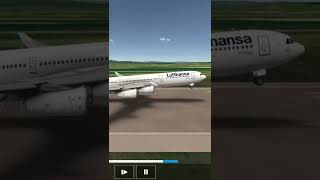 Landing Lufthansa Airbus a340 at EuroAirport Basel Mulhouse Freiburg Airport in RFS. #shorts