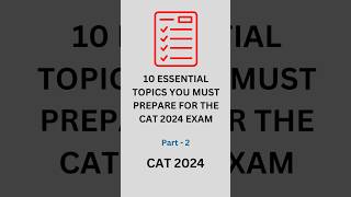 10 Very important topics for Cat exam #ytshort #shorts #shortsfeed #catexam2024 #catexamprep