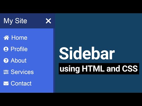 Sidebar Menu using HTML, CSS & few line of JavaScript