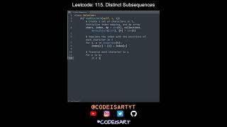 Leetcode 115. Distinct Subsequences in Python | Python Leetcode | Python Coding Tutorial | ASMR