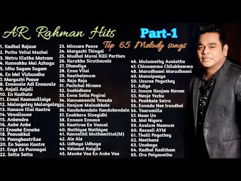 AR Rahman Hits | Top 65 Melodious Songs | Part-1 | 90's Songs | Rehmania